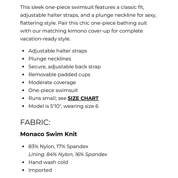 NWOT TRINA TURK Monaco Halter Plunge One Piece Swimsuit Sz 12 (fits 10) $172 - Picture 7 of 15